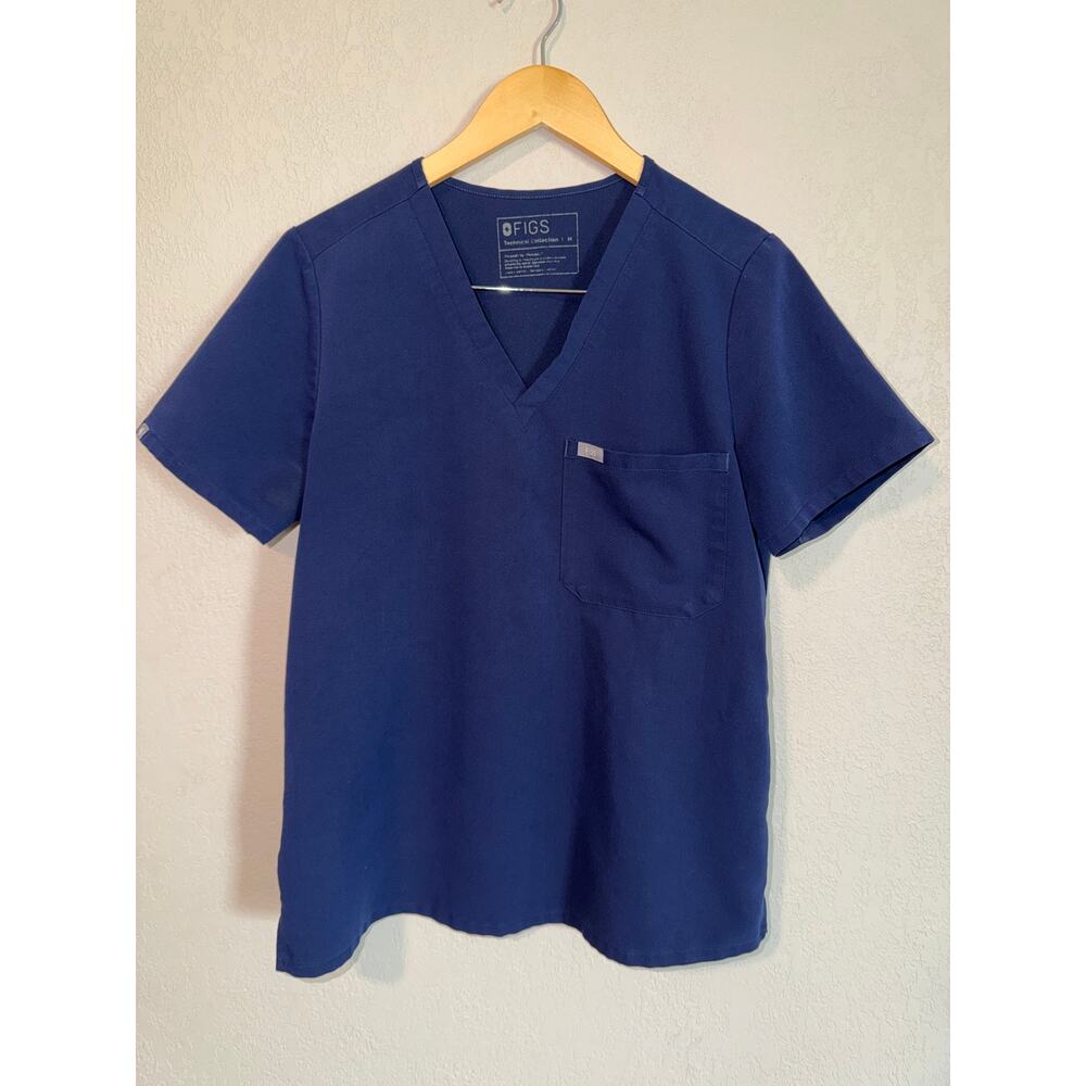 FIGS Technical Collection Scrub Top Navy Blue SZ M PO#1683